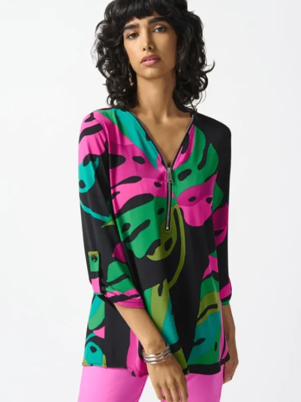 Joseph Ribkoff Tops | Gifts Under £250^Silky Knit Tropical Print Tunic 242232 Col 178