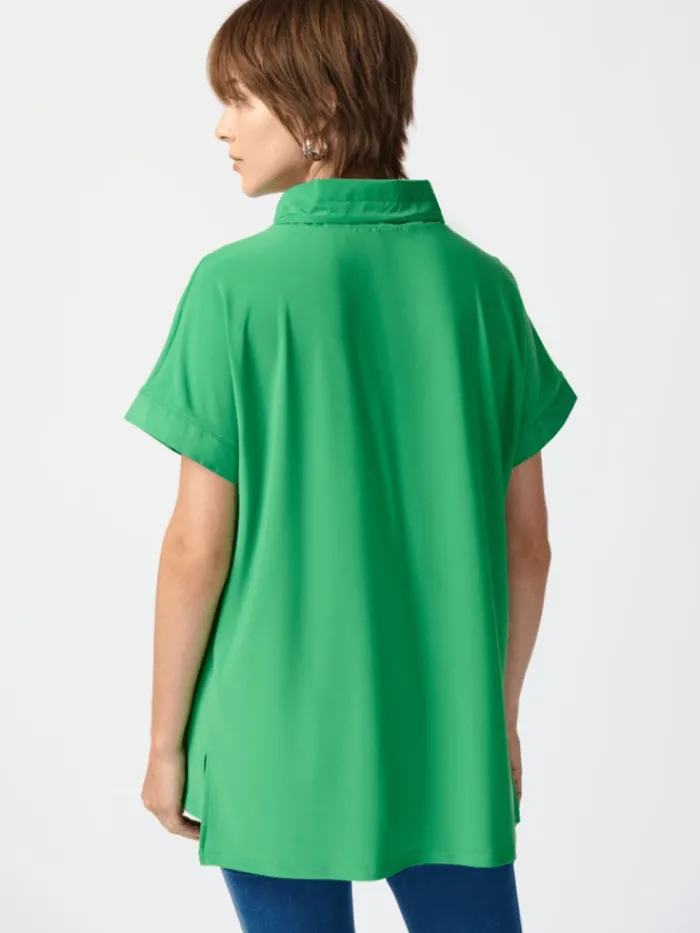 joseph_ribkoff_silky_knit_3-4.webp Joseph Ribkoff Sweatshirts And T-Shirts | Tops^Silky Knit Straight Top With Cowl Neck 241078 Col 4203