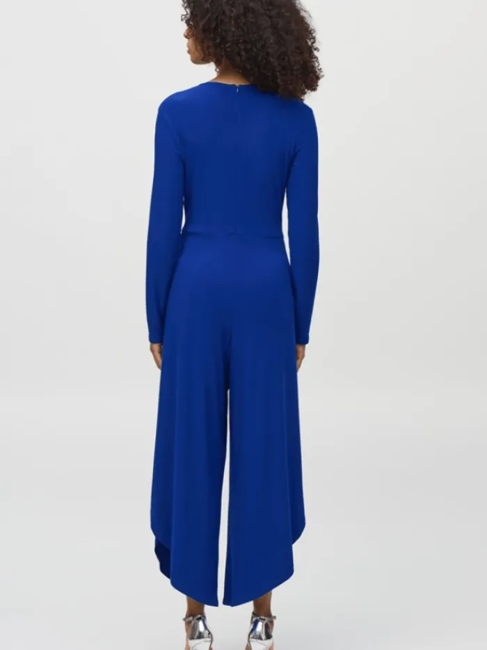 joseph_ribkoff_silky_knit_4.webp Joseph Ribkoff Dresses | Party Wear^Silky Knit Wrap Culotte Jumpsuit In Royal Sapphire 2441