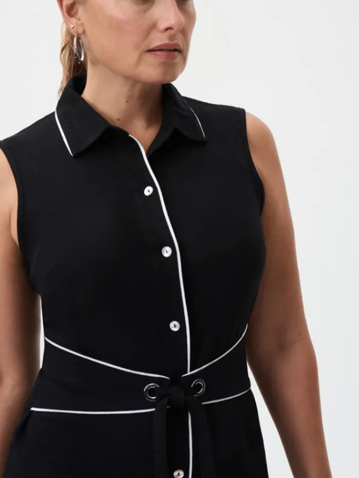 joseph_ribkoff_sleeveless_1.webp Joseph Ribkoff Dresses | Party Wear^Sleeveless Belted Black Shirt Dress 232239 110