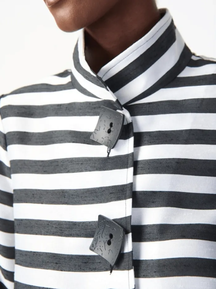joseph_ribkoff_striped_ja_1.webp Joseph Ribkoff Coats And Jackets | Gifts Under £250^Striped Jacquard Trapeze Jacket 241253 Col 511