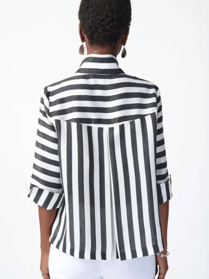 joseph_ribkoff_striped_ja_2.webp Joseph Ribkoff Coats And Jackets | Gifts Under £250^Striped Jacquard Trapeze Jacket 241253 Col 511