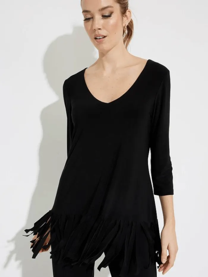 joseph_ribkoff_t_black_fr_0.webp Joseph Ribkoff Tops | Gifts Under £100^T Black Fringe Tunic Top 231232 11