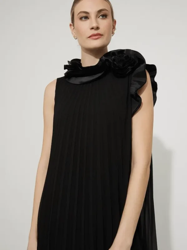 Joseph Ribkoff Dresses | Gifts Under £100^T Black Pleated Floral Shoulder Dress 223728 11