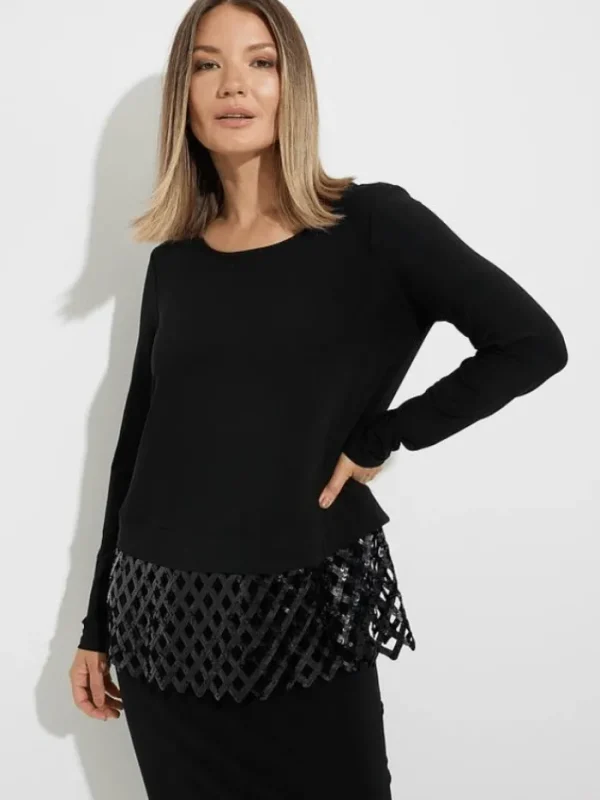 Joseph Ribkoff Party Wear | Tops^T Black Sequin Lace Top 224023 11