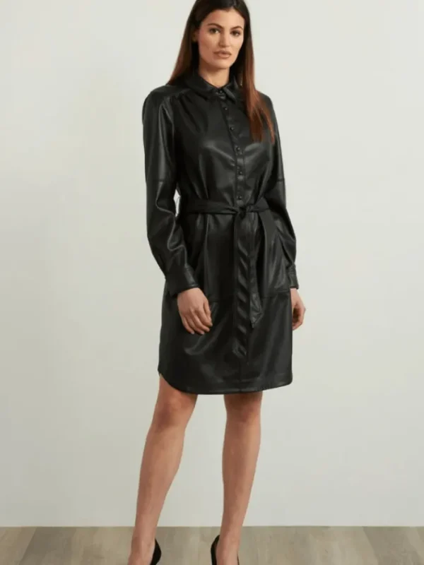 Joseph Ribkoff Dresses | Gifts Under £100^T Black Vegan Leather Dress 213953 11