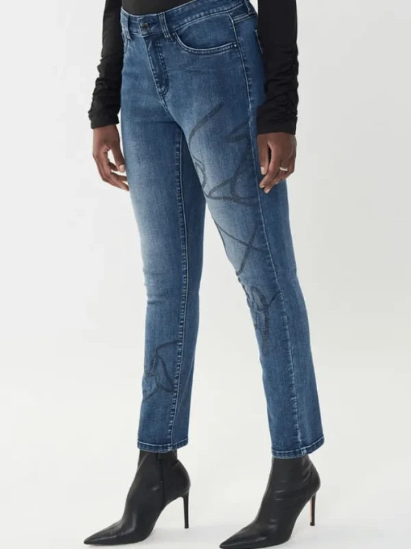 Joseph Ribkoff Gifts Under £50^T Blue Embellished Front Jeans 223935 3699