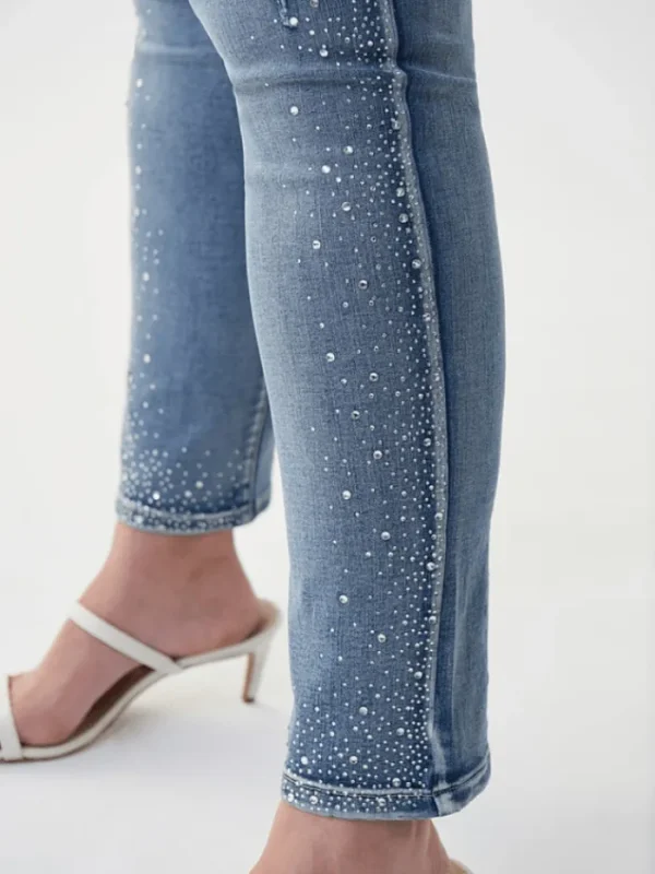 Joseph Ribkoff Gifts Under £100^T Light Blue Denim Sparkle Rhinstone Jeans 222921 3303