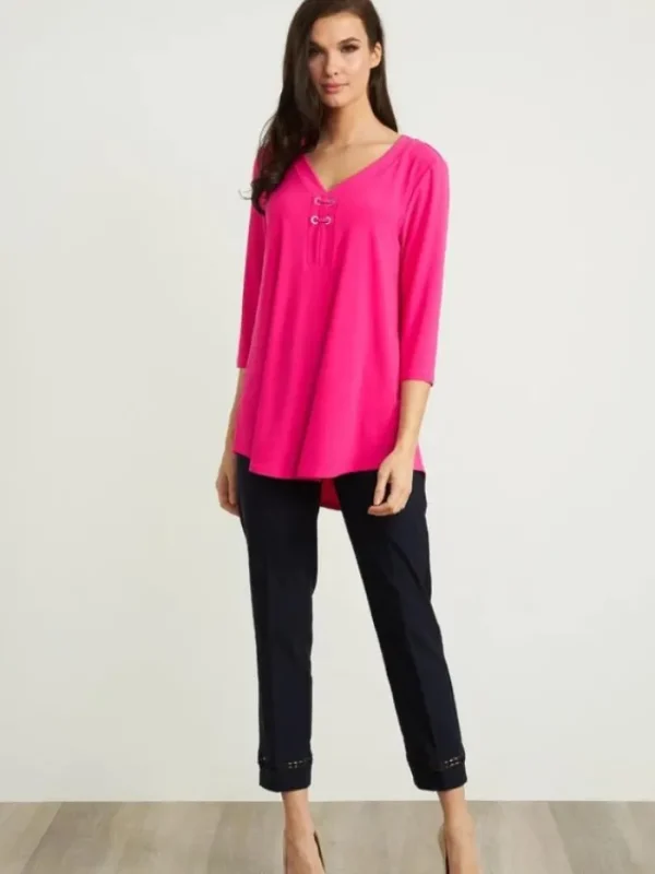Joseph Ribkoff Trousers | Gifts Under £100^T Navy Cropped Trousers With Cut Out Hem Detail 211113