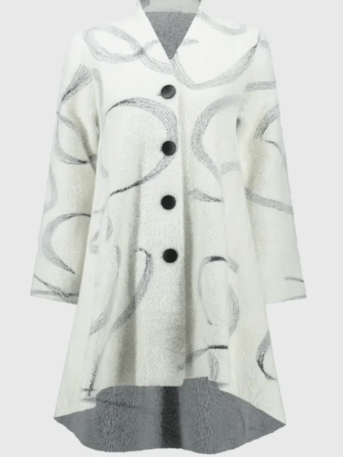 joseph_ribkoff_womens_abs_0.webp Joseph Ribkoff Coats And Jackets | Luxury Gifts^Women's Abstract Jacquard Sweater Coat 244930 Col 1846