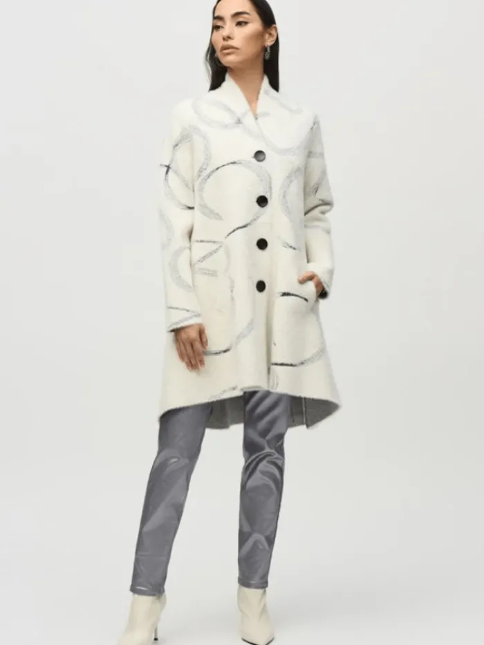 joseph_ribkoff_womens_abs_2.webp Joseph Ribkoff Coats And Jackets | Luxury Gifts^Women's Abstract Jacquard Sweater Coat 244930 Col 1846