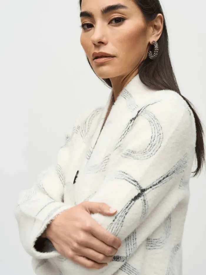 joseph_ribkoff_womens_abs_3.webp Joseph Ribkoff Coats And Jackets | Luxury Gifts^Women's Abstract Jacquard Sweater Coat 244930 Col 1846