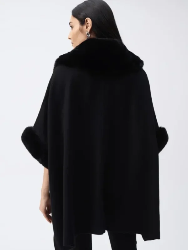 Joseph Ribkoff Faux Fur Edit | Coats And Jackets^Women's Brushed Jacquard Cape In Black 243930 Col 11