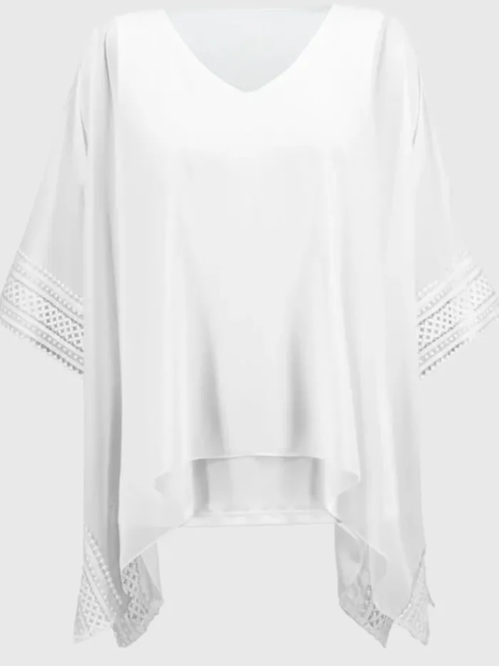 joseph_ribkoff_womens_chi_0.webp Joseph Ribkoff Tops | Luxury Gifts^Women's Chiffon And Silky Knit Poncho Top 251095 Col 17
