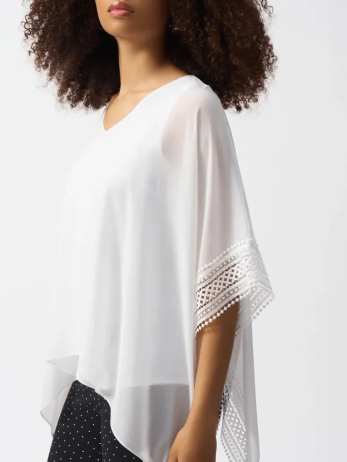 joseph_ribkoff_womens_chi_1.webp Joseph Ribkoff Tops | Luxury Gifts^Women's Chiffon And Silky Knit Poncho Top 251095 Col 17