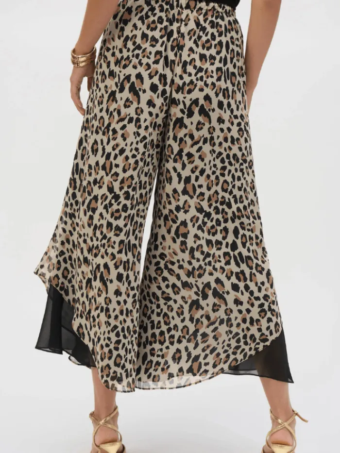 joseph_ribkoff_womens_chi_2-2.webp Joseph Ribkoff Trousers | Luxury Gifts^Women's Chiffon Animal Print Reversible Culotte Trouser