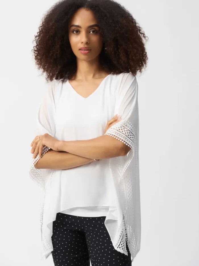joseph_ribkoff_womens_chi_2.webp Joseph Ribkoff Tops | Luxury Gifts^Women's Chiffon And Silky Knit Poncho Top 251095 Col 17