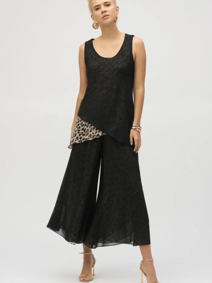 joseph_ribkoff_womens_chi_3-2.webp Joseph Ribkoff Trousers | Luxury Gifts^Women's Chiffon Animal Print Reversible Culotte Trouser