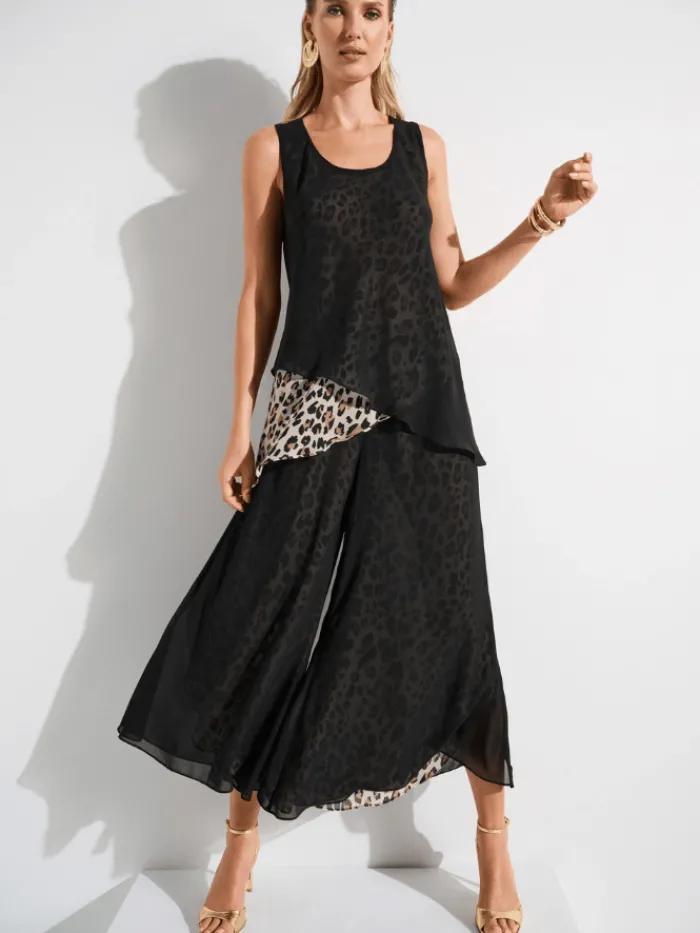 joseph_ribkoff_womens_chi_5-2.webp Joseph Ribkoff Trousers | Luxury Gifts^Women's Chiffon Animal Print Reversible Culotte Trouser