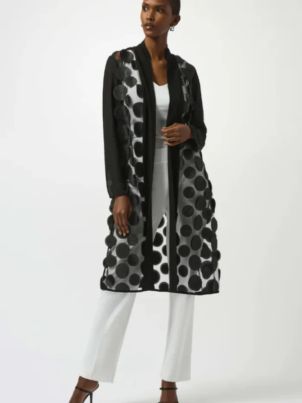 Joseph Ribkoff Coats And Jackets | Party Wear^Women's 3D Dot And Mesh Cover-Up In Black 251209 Col 11