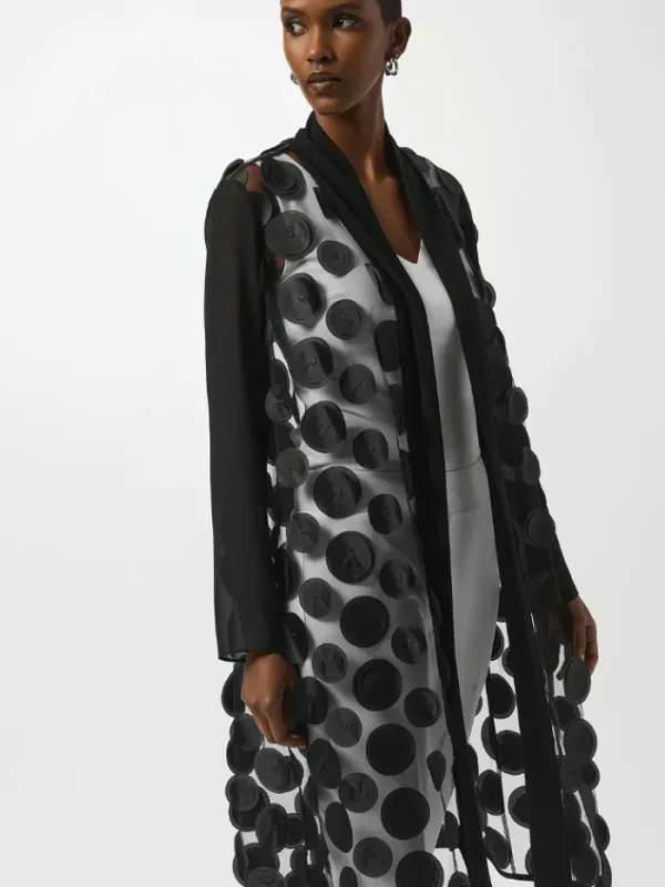 Joseph Ribkoff Coats And Jackets | Party Wear^Women's 3D Dot And Mesh Cover-Up In Black 251209 Col 11