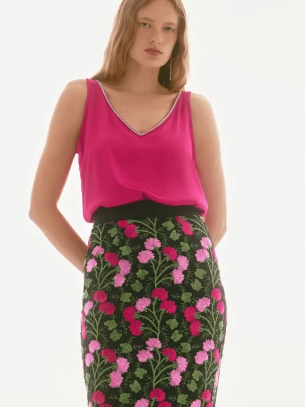 Joseph Ribkoff Skirts | Gifts Under £250^Women's Floral Embroidered Pencil Skirt 251775 Col 178