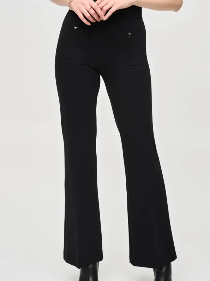 joseph_ribkoff_womens_hea_0.webp Joseph Ribkoff Trousers | Gifts Under £250^Women's Heavy Knit Flared Pull On Trousers In Black 243