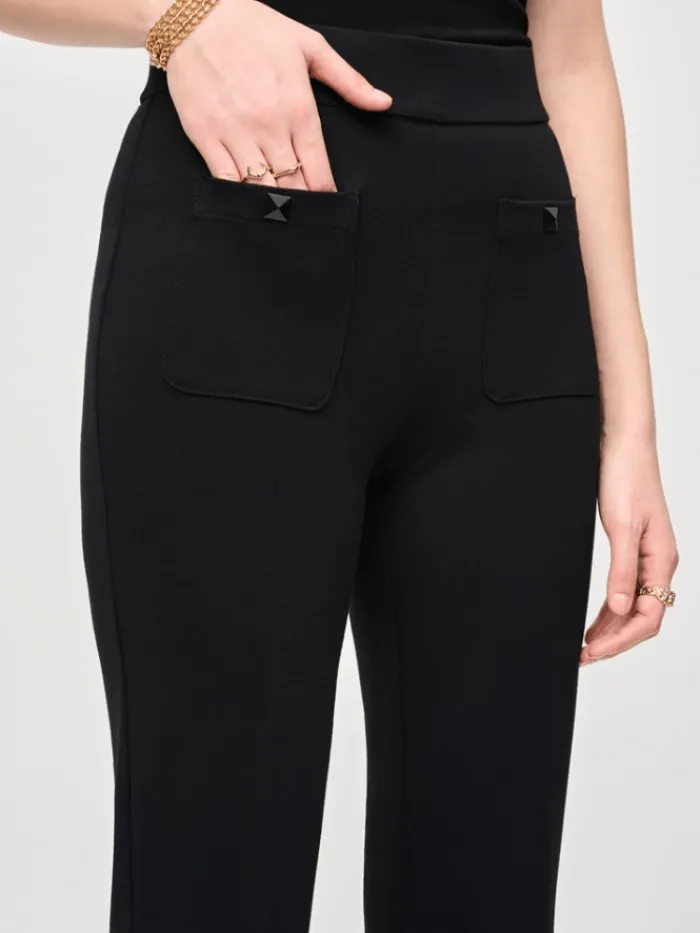 joseph_ribkoff_womens_hea_1.webp Joseph Ribkoff Trousers | Gifts Under £250^Women's Heavy Knit Flared Pull On Trousers In Black 243