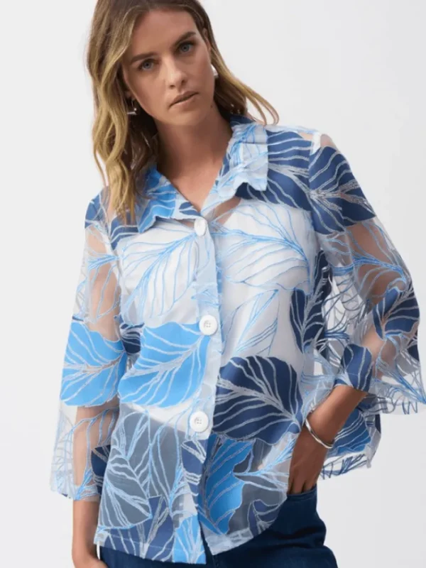 Joseph Ribkoff Coats And Jackets | Luxury Gifts^Women's Leaf Print Trapeze Jacket 251135 Col 1119