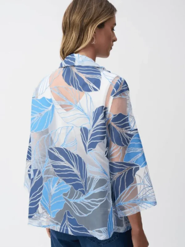 Joseph Ribkoff Coats And Jackets | Luxury Gifts^Women's Leaf Print Trapeze Jacket 251135 Col 1119