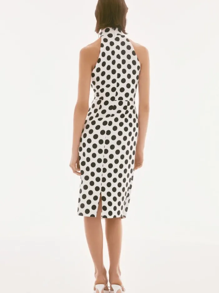 joseph_ribkoff_womens_lux_3.webp Joseph Ribkoff Dresses | Luxury Gifts^Women's Lux Twill Dot Print Halter Dress 251759 Col 184