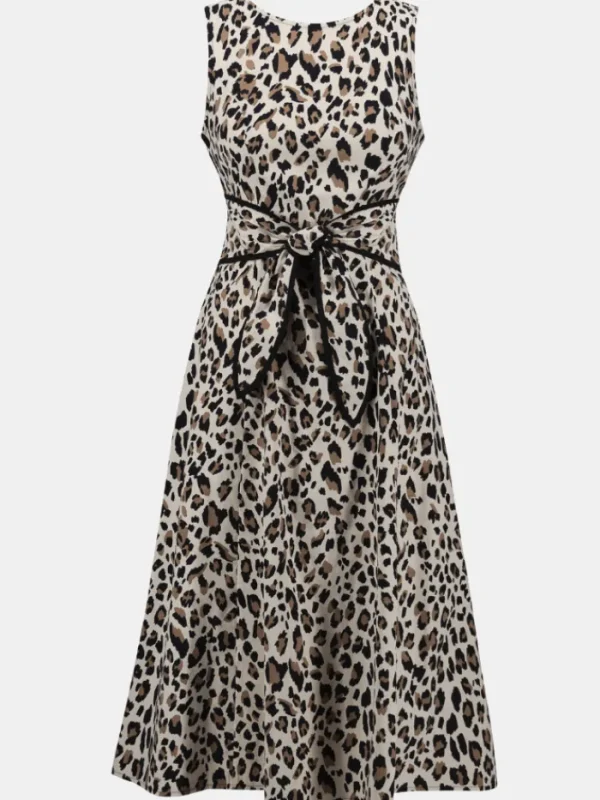 Joseph Ribkoff Dresses | Party Wear^Women's Poplin Animal Print Fit and Flare Dress 252095