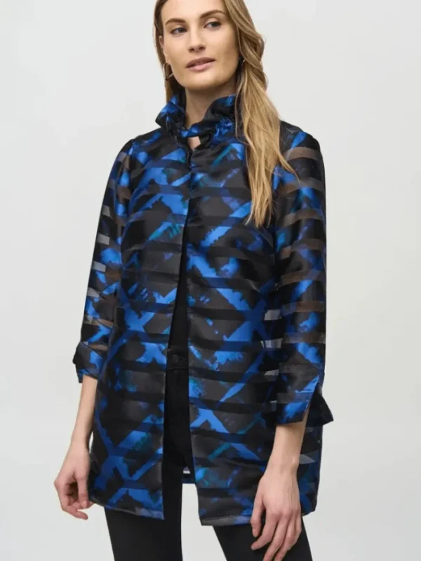 Joseph Ribkoff Coats And Jackets | Party Wear^Women's Satin and Organza Plaid Jacket 244198 Col 178