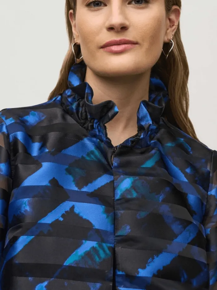 joseph_ribkoff_womens_sat_3.webp Joseph Ribkoff Coats And Jackets | Party Wear^Women's Satin and Organza Plaid Jacket 244198 Col 178