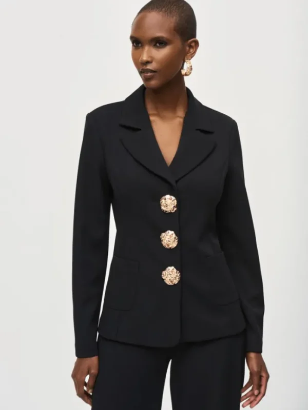 Joseph Ribkoff Coats And Jackets | Luxury Gifts^Women's Scuba Crepe Fitted Blazer In Black 243160 Col 1