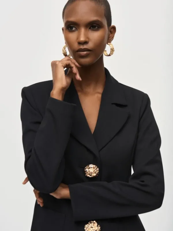 Joseph Ribkoff Coats And Jackets | Luxury Gifts^Women's Scuba Crepe Fitted Blazer In Black 243160 Col 1