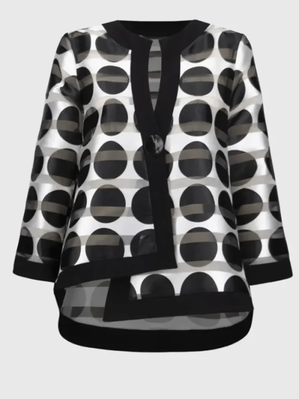 Joseph Ribkoff Coats And Jackets | Luxury Gifts^Women's Shadow Stripe Dot Print Swing Jacket 251772 Col