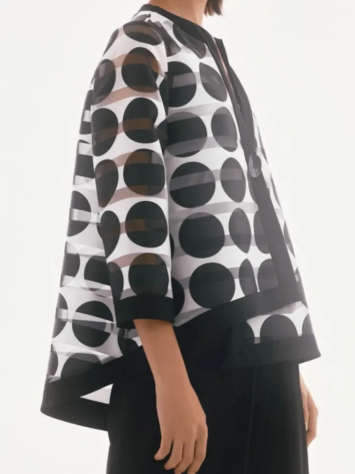 joseph_ribkoff_womens_sha_3.webp Joseph Ribkoff Coats And Jackets | Luxury Gifts^Women's Shadow Stripe Dot Print Swing Jacket 251772 Col