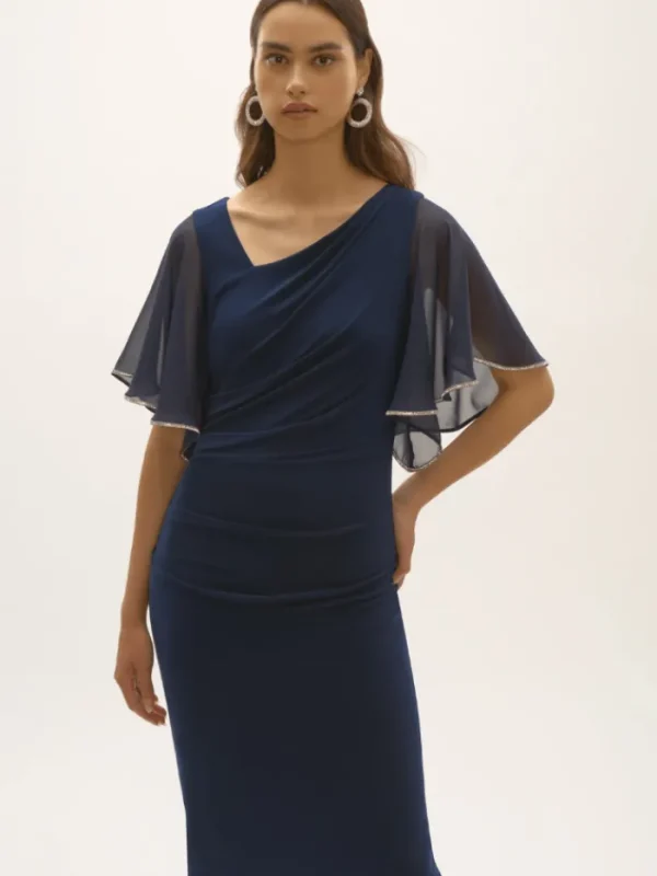 Joseph Ribkoff Party Wear | Dresses^Women's Signature Silky Knit And Chiffon Sheath Dress 2