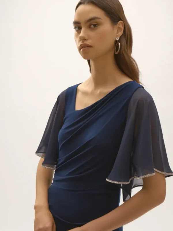 Joseph Ribkoff Party Wear | Dresses^Women's Signature Silky Knit And Chiffon Sheath Dress 2