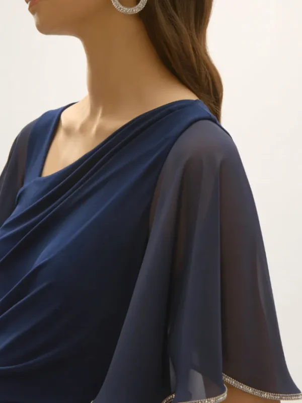 Joseph Ribkoff Party Wear | Dresses^Women's Signature Silky Knit And Chiffon Sheath Dress 2
