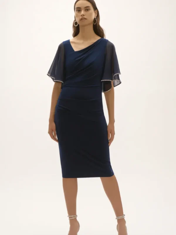 Joseph Ribkoff Party Wear | Dresses^Women's Signature Silky Knit And Chiffon Sheath Dress 2