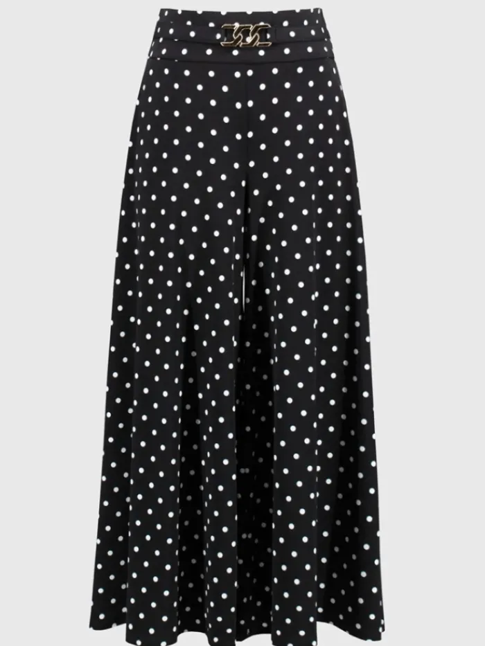 joseph_ribkoff_womens_sil_0-7.webp Joseph Ribkoff Trousers | Luxury Gifts^Women's Silky Knit Dot Print Pull On Culotte Trousers 2