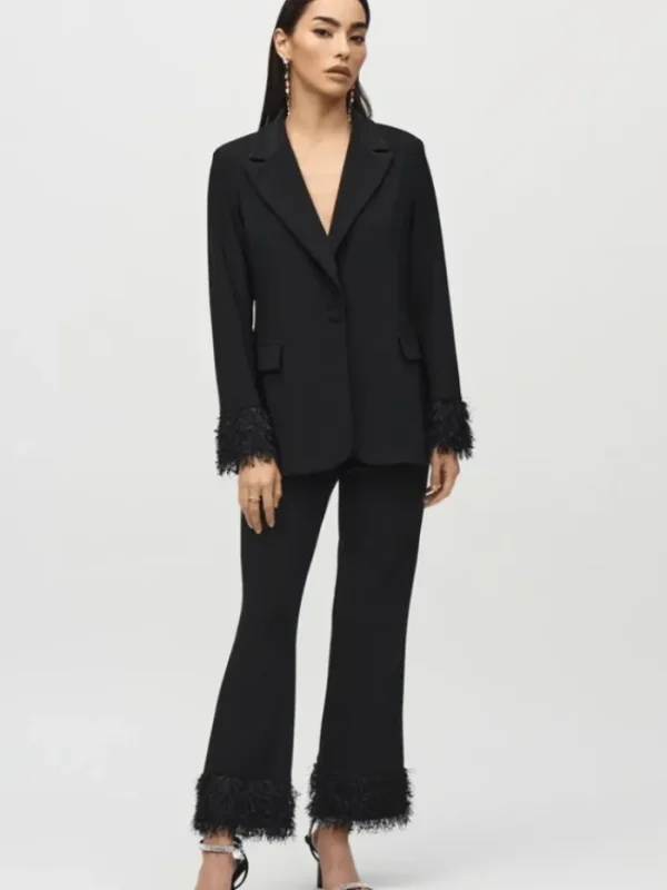 Joseph Ribkoff Party Wear | Trousers^Women's Silky Knit Flared Trousers With Fringed Hem 244
