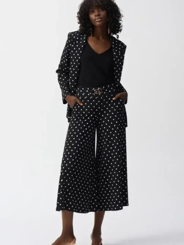 Joseph Ribkoff Trousers | Luxury Gifts^Women's Silky Knit Dot Print Pull On Culotte Trousers 2
