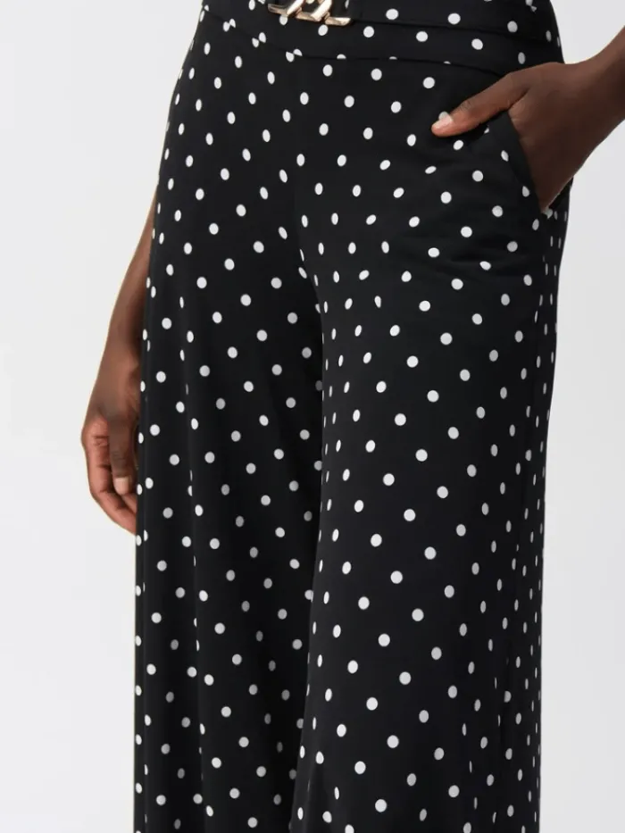 joseph_ribkoff_womens_sil_2-7.webp Joseph Ribkoff Trousers | Luxury Gifts^Women's Silky Knit Dot Print Pull On Culotte Trousers 2
