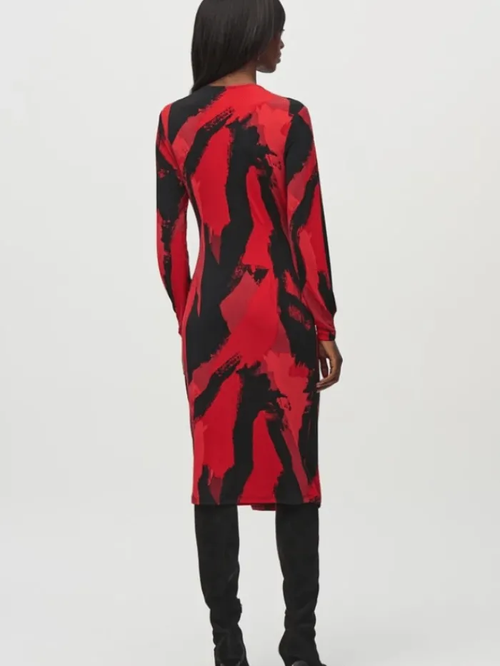 joseph_ribkoff_womens_sil_4-2.webp Joseph Ribkoff Dresses | Party Wear^Women's Silky Knit Abstract Print Wrap Dress 244238 Col
