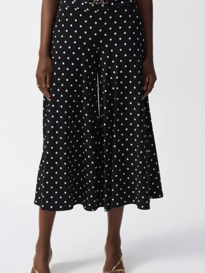 joseph_ribkoff_womens_sil_4-7.webp Joseph Ribkoff Trousers | Luxury Gifts^Women's Silky Knit Dot Print Pull On Culotte Trousers 2