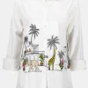 Joseph Ribkoff Tops | Gifts Under £250^Women's Stretch Poplin Conversational Print Blouse 2529