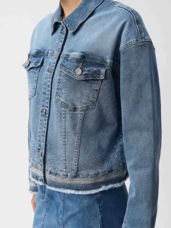 Joseph Ribkoff Coats And Jackets | Denim^Women's Stretch Denim Jacket With Embroidery 251953 Col
